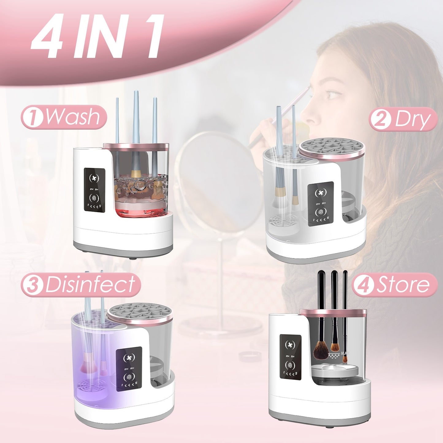 4 In 1 Electric Makeup Brush Cleaner & Dryer