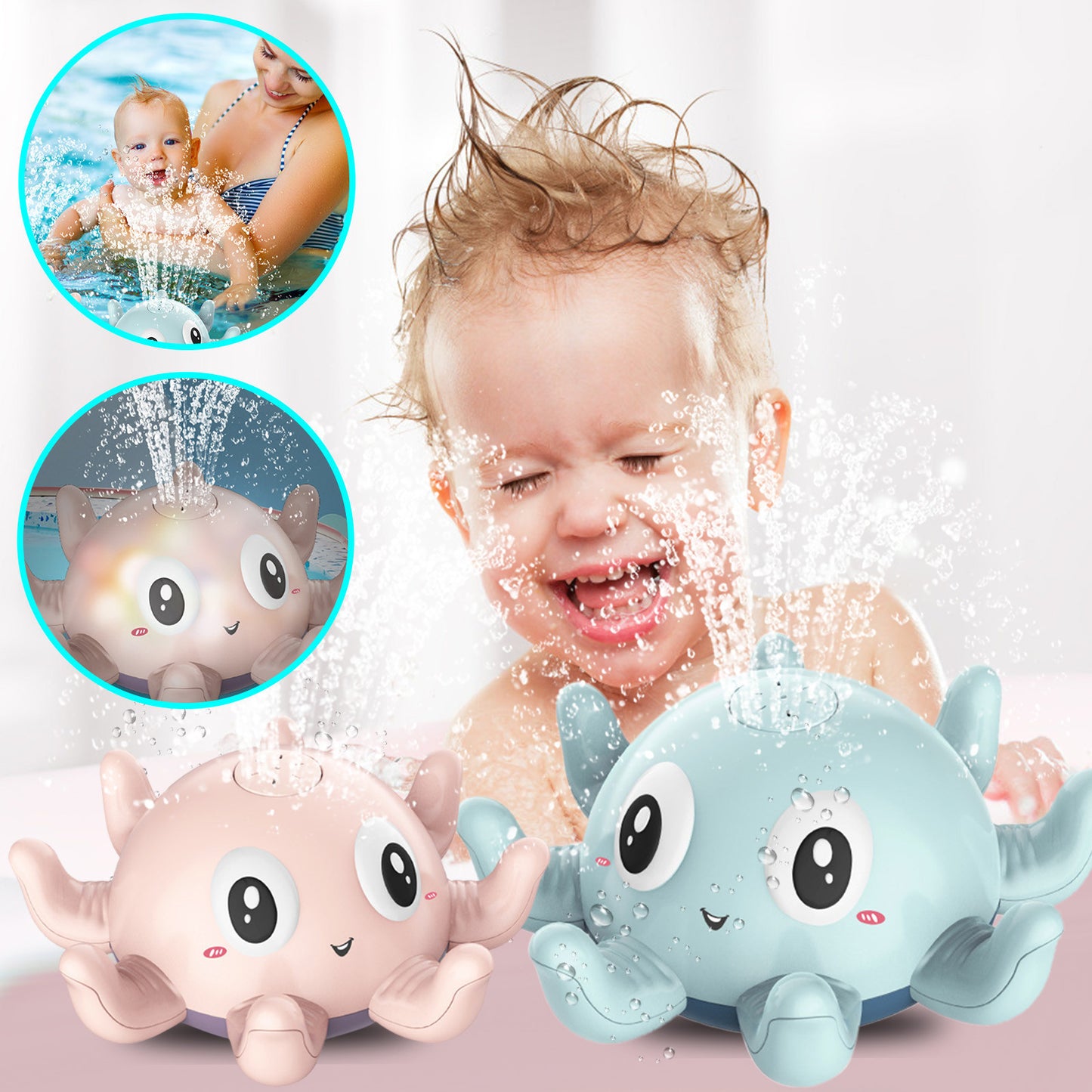 Spray Bath Toys With Flashing Water